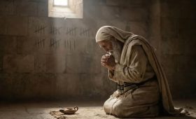a man kneeling in prayer to God awaiting an answer