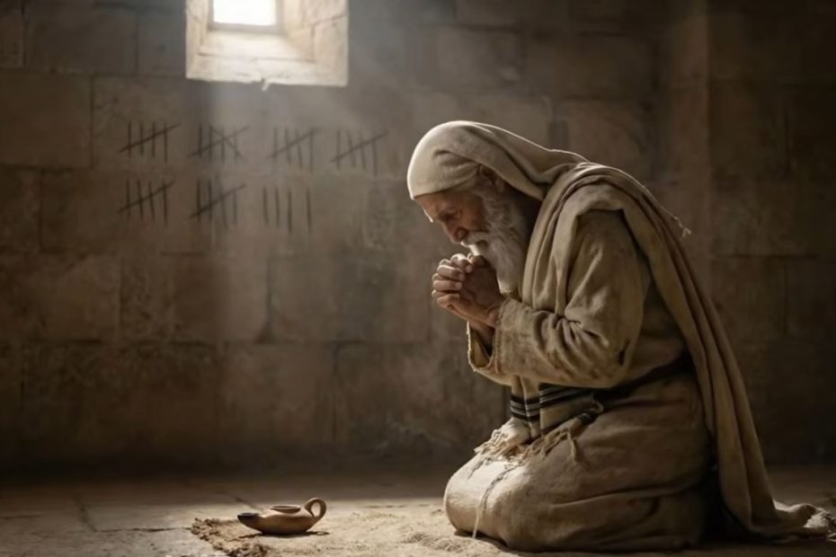 a man kneeling in prayer to God awaiting an answer